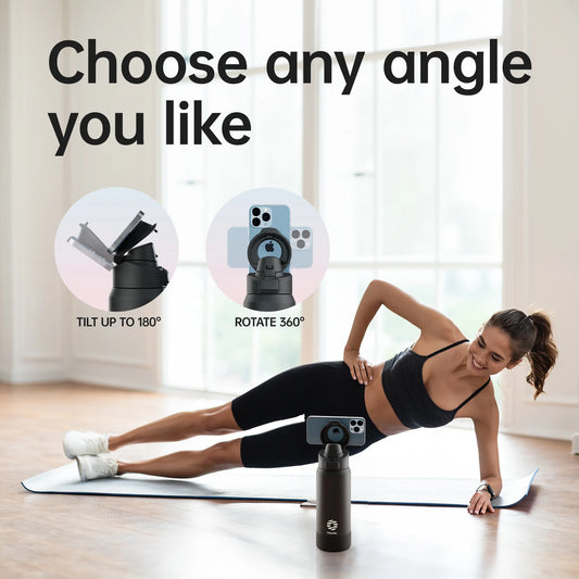Sports Water Bottle with Magnetic Phone Holder