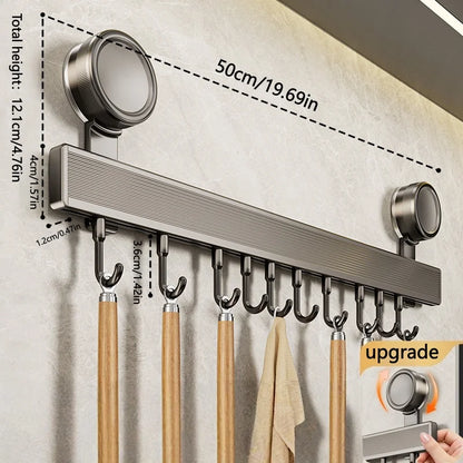Wall Kitchen Utensil Rack with Sliding Hooks