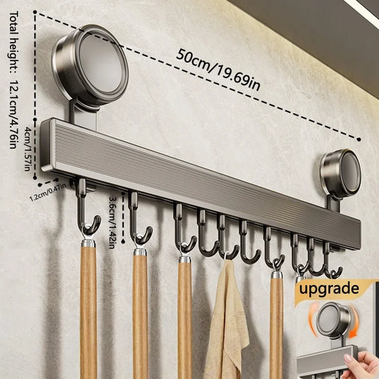 Wall Kitchen Utensil Rack with Sliding Hooks