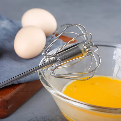 SpinWhirl™ Stainless Steel Push Egg Beater