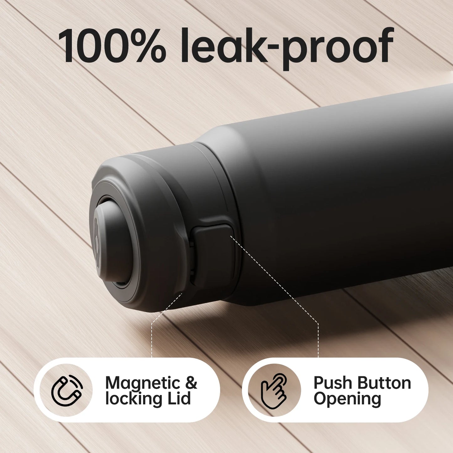 Sports Water Bottle with Magnetic Phone Holder