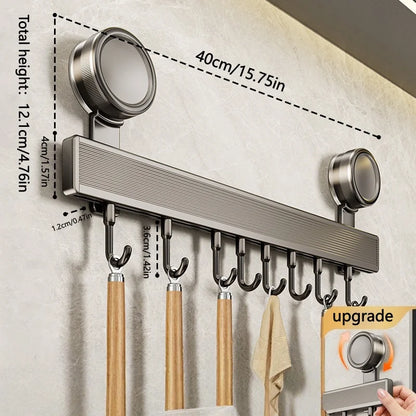 Wall Kitchen Utensil Rack with Sliding Hooks