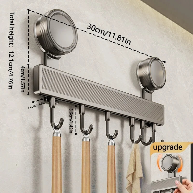 Wall Kitchen Utensil Rack with Sliding Hooks