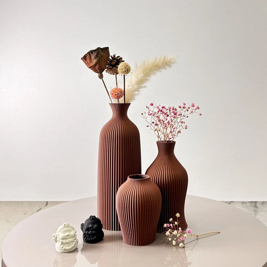Aurora Ribbed Vase Set