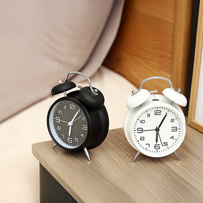 TwinBell™ Metal Alarm Clock with 3D Dial & Backlight